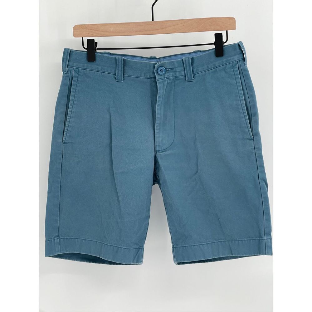 J Crew Shorts Chino Men's Size 30 Blue Green‎ Flat Front 9" Inseam